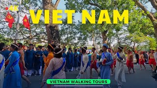 🇻🇳4k Vietnam travel prepares for Hoan Kiem Lake walking street event  Vietnam walking tours [upl. by Beaumont]