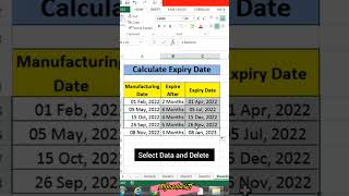 🔥How to Calculate Expiry Date✅excel tech excelformula shorts tranding [upl. by Ury896]