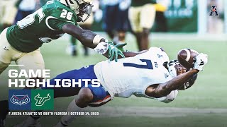 Game Highlights Florida Atlantic 56 South Florida 14 Football October 14 2023 [upl. by Joappa]