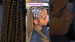 Criss Cross half up braids hairstyles braids beauty [upl. by Lu]