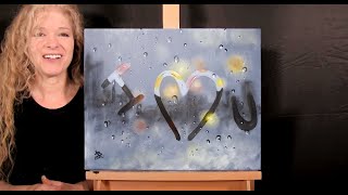 Learn How to Paint quotRAINY DAY LOVEquot with Acrylic Paint  Paint and Sip at Home  Fun Painting Lesson [upl. by Etnaid]