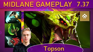 ⭐ 737 Topson Venomancer KDA  36 KP  76 New patch Mid Gameplay  Dota 2 Top MMR [upl. by Eiznil]