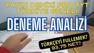 Türkçeyi Fulledim 9375 Yayın Denizi Pro Türkiye Geneli TYT Deneme Analizi yks tyt ayt yks2024 [upl. by Willner]