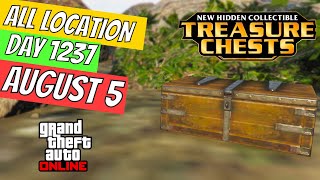 GTA Online Treasure Chest Locations August 5  DAY 1237 ON THE CAYO PERICO ISLAND [upl. by Barbuto]