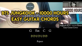 BTS JUNGKOOK  10000 HOURS Cover Easy Guitar Tutorial with Chords  Suin [upl. by Mcclelland]