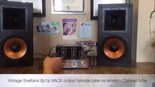 Vintage Svetlana 6p1p 6AQ5 output tetrode tube vs modern Chinese tube [upl. by Elmina]