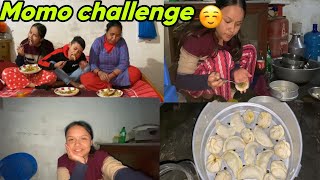 momo challenge with mom and vai😂 punishmant yesto bhyo🙄 [upl. by Granthem]