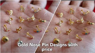 Latest Gold Nose Pin Designs with price 2022Gold Nose Ring DesignsGold Nose Pin Collection [upl. by Zetrom98]