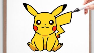 How to Draw Cute Pikachu  Easy and Adorable Drawing Tutorial [upl. by Eidaj967]