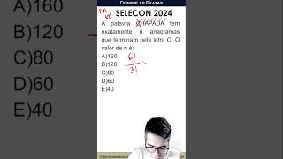 questão selecon 2024 concursos enem matemática raciociniologico pmse selecon [upl. by Ellehcit809]