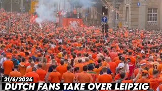 DUTCH FANS TAKE OVER LEIPZIG  Netherlands vs France 2162024 [upl. by Smoot]