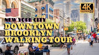 🇺🇸 New York City Walking Tour  Downtown Brooklyn 4K Ultra HDR60fps [upl. by Cilka]