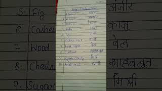 DRY FRUITS NAME  10 dry fruits name english and hindi [upl. by Welcome]