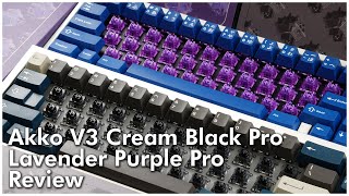 Akko V3 Cream Black Pro and Lavender Purple Pro Review  Awesome Budget Switches [upl. by Aniled]