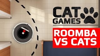 CAT GAMES  CATS VS ROOMBA ENTERTAINMENT VIDEOS FOR CATS TO WATCH [upl. by Mara]