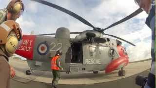 sea king helicopter ride at rnas culdrose cornwall with 771 squadron go pro navy rescue [upl. by Kcim]