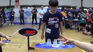 Individual 333 Sport Stacking World Record 1327 Hyeon Jong Choi [upl. by Ardnas]