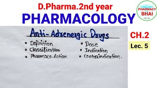 Antiadrenergic Drugs  Pharmacology Ch2 DPharma 2nd adrenergicdrugs antiadrenergicdrugs [upl. by Yemane]