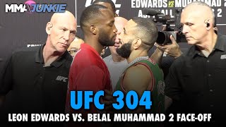 Leon Edwards fails to make Belal Muhammad flinch in Presser Faceoff  UFC 304 [upl. by Isma]