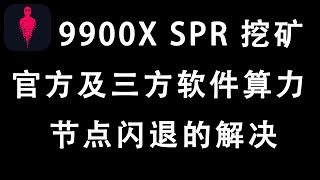 9900X SPR 挖矿算力，全节点闪退的解决，三方软件tnn配置  CPU超频算力  CPU MINING  RandomX QUBIC HASHRATE [upl. by Onitram]