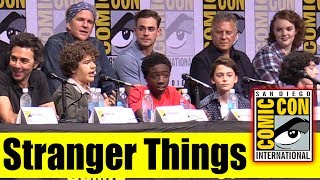 STRANGER THINGS  Comic Con 2017 Full Panel Natalia Dyer Joe Keery Millie Bobby Brown [upl. by Aisorbma658]