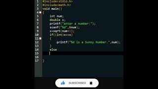 C 6 To find Sunny number in C Programming  Computer Programming  shorts coding [upl. by Leak391]