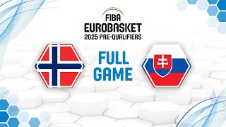 Norway v Slovakia  Full Basketball Game  FIBA EuroBasket 2025 PreQualifiers 2023 [upl. by Eletnahs]