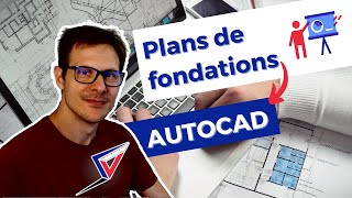 Comment dessiner un plan de fondations sur Autocad [upl. by Nehtanoj]