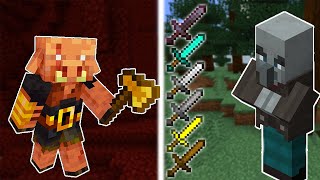 PIGLIN BRUTE VS ALL SWORDS VINDICATOR IN MINECRAFT [upl. by Alrzc739]