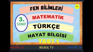 3 SINIF GENEL TEST Türkçe Matematik Fen bilimleri Hayat bilgisi [upl. by Narat943]