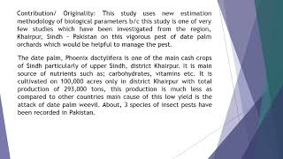 Feeding Potential of Red Palm Weevil Rhynchophorus Ferrugineus on Different Date Palm Phoenix Dact [upl. by Camey]