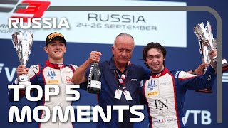 Top 5 Formula 3 Moments  2021 Russian Grand Prix [upl. by Aileme]