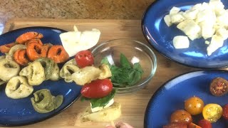 CAPRESE TORTELLINI SKEWERS  EASY APPETIZER IDEA [upl. by Ghiselin624]