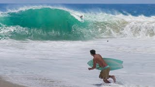 Attempting to surf GNARLY Shorebreak and Pumping swell in Mexico Smoookified [upl. by Ogata722]