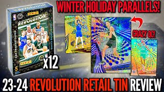 BRAND NEW WINTER HOLIDAY TINS CRAZY QC 😮❄️ 202324 Panini Revolution Basketball Retail Tin Review [upl. by Aynotahs310]