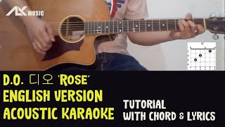 DO 디오  Rose English Version  Acoustic Karaoke with Chord amp Lyric [upl. by Sherburne191]