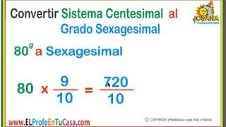 Sistema medición utilizando el Factor de Conversión Convertir grado centesimal a grado sexagesimal [upl. by Ronacin34]