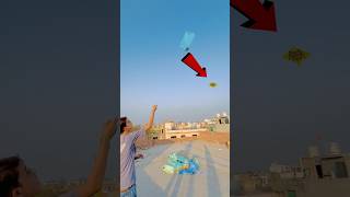 PAPER KITE VS POLYTHENE KITE 🤩 shorts pkcrazyexperiments [upl. by Almeeta]