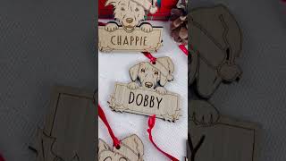 Peeking Dog Baubles  Personalised Wooden Bauble [upl. by Valonia985]