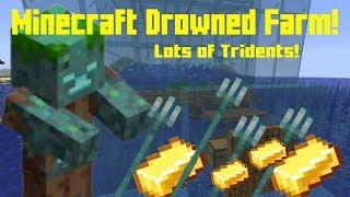 Easy Drowned Farm  Minecraft Tutorial [upl. by Arther]