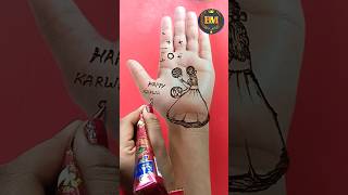 Karwachaut Mehndi Designmehndi trickmehndi shortvideo viral newvideo viralvideo shorts new [upl. by Philina910]