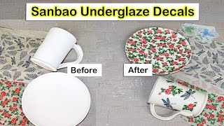 How To Apply Sanbao Ceramic Underglaze Decals [upl. by Akinek]