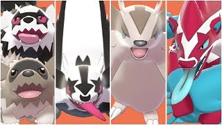 FULL ZIGZAGOON EVOLUTION TEAM Shiny Zigzagoon Galarian Forms Linoone Obstagoon [upl. by Rask]