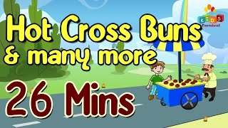 Hot Cross Buns amp More  Top 20 Most Popular Nursery Rhymes Collection [upl. by Vins]