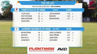 Forrestfield CC 1st Grade v Lesmurdie Mazenod CC 1st Grade [upl. by Leverett]