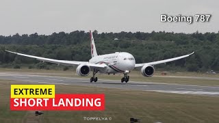 Extreme short landing Boeing 787 [upl. by Nosidda]