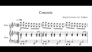 Concrete  Lovejoy Piano Sheet Music [upl. by Donovan470]