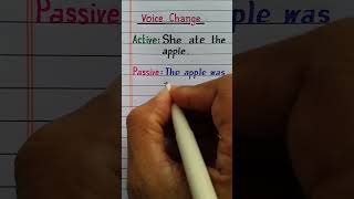 Voice Change  She ate the apple  Active and Passive  Active voice  Passive voice [upl. by Hoopes]