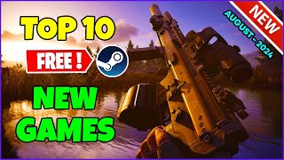 TOP 10 NEW Free Steam Games to Play August 2024 [upl. by Hanauq455]