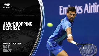 Novak Djokovic has JawDropping Defense  2023 US Open [upl. by Antoinetta]